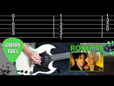 Roxette - It Must Have Been Love - How to play on Guitar (Tutorial with Tabs on Screen)